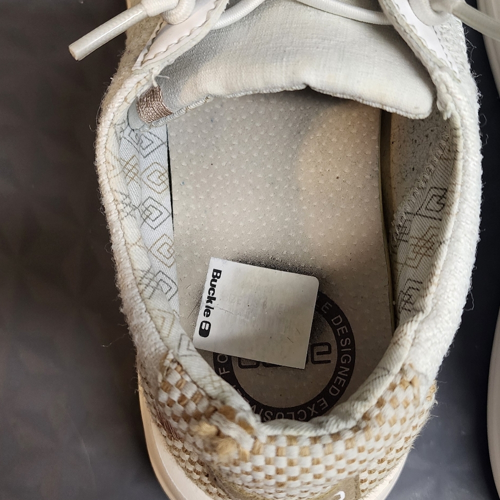 Hey Dude Karina Buckle Exclusive sz 8 White Multi - Picture 4 of 13